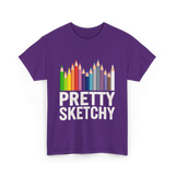 Pretty Sketchy Artist Sketching T-Shirt - Purple