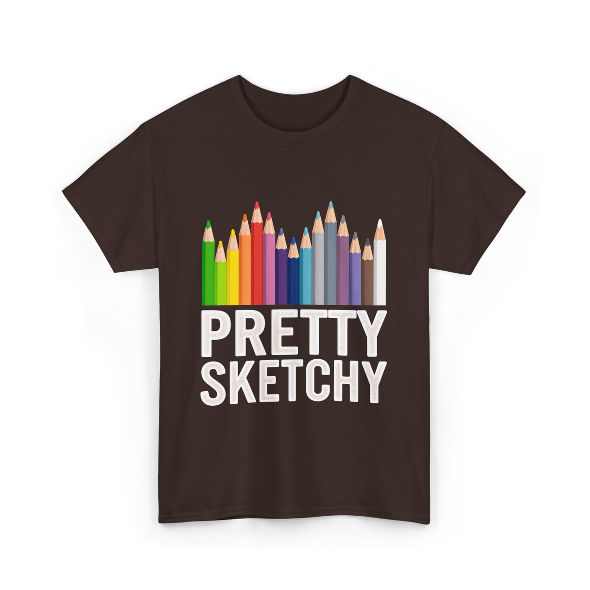 Pretty Sketchy Artist Sketching T-Shirt - Dark Chocolate