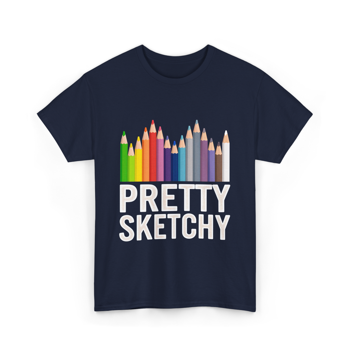 Pretty Sketchy Artist Sketching T-Shirt - Navy