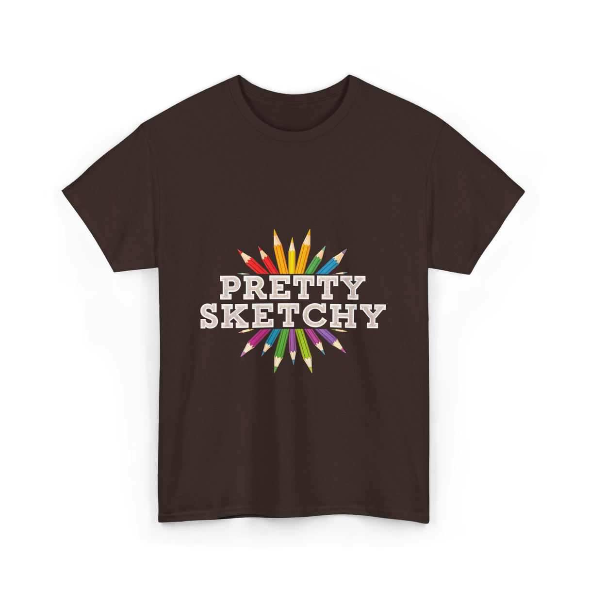 Pretty Sketchy Sketching Artist T-Shirt - Dark Chocolate