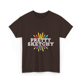 Pretty Sketchy Sketching Artist T-Shirt - Dark Chocolate