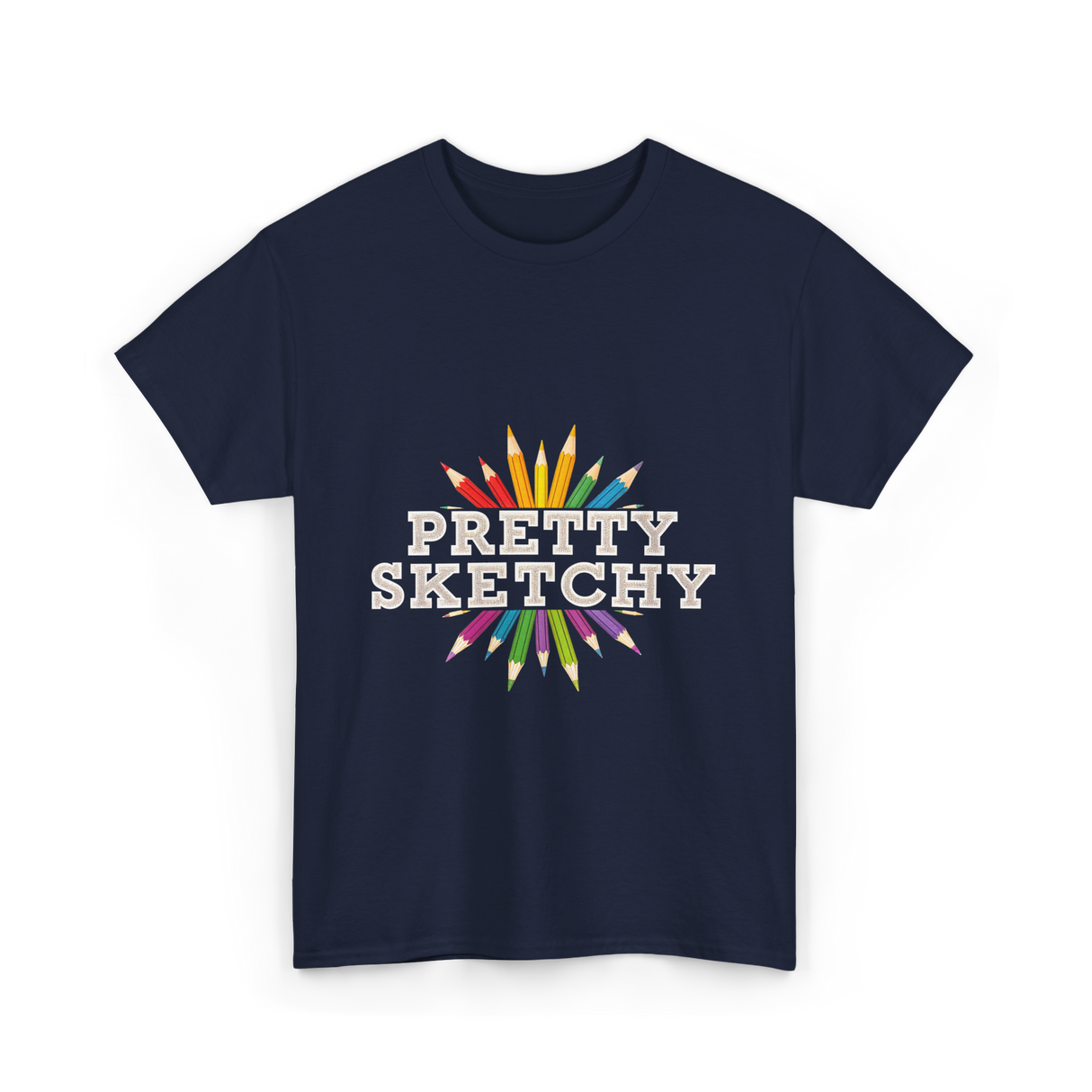 Pretty Sketchy Sketching Artist T-Shirt - Navy