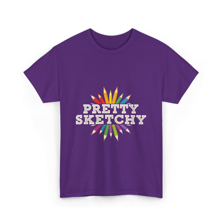 Pretty Sketchy Sketching Artist T-Shirt - Purple