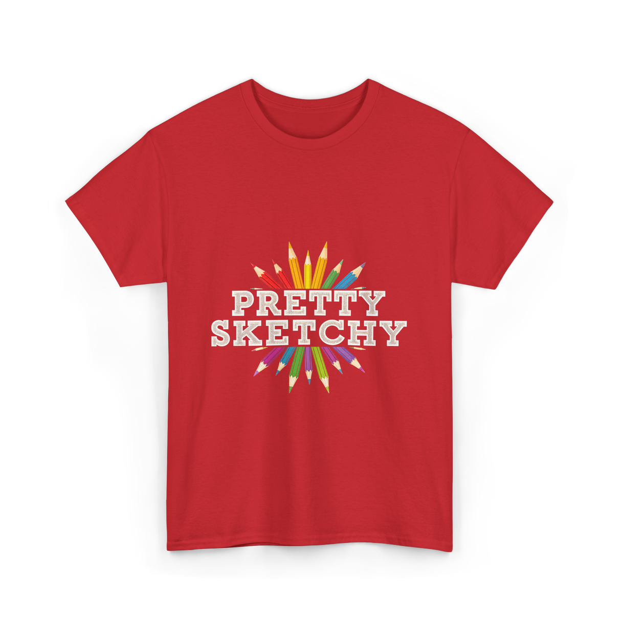 Pretty Sketchy Sketching Artist T-Shirt - Red