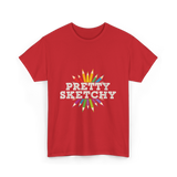 Pretty Sketchy Sketching Artist T-Shirt - Red