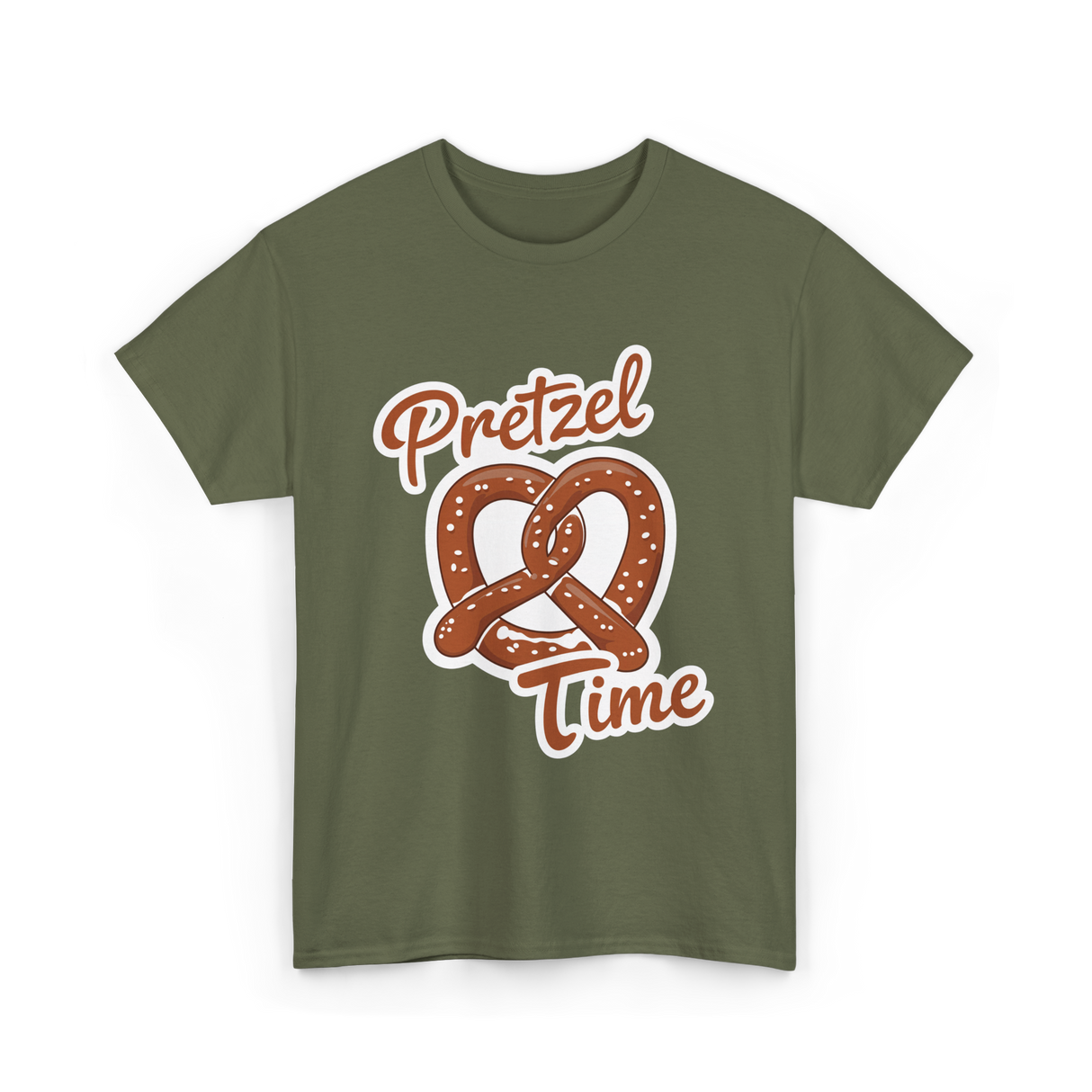 Pretzel Time Pretzel Snack T-Shirt - Military Green