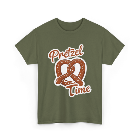 Pretzel Time Pretzel Snack T-Shirt - Military Green