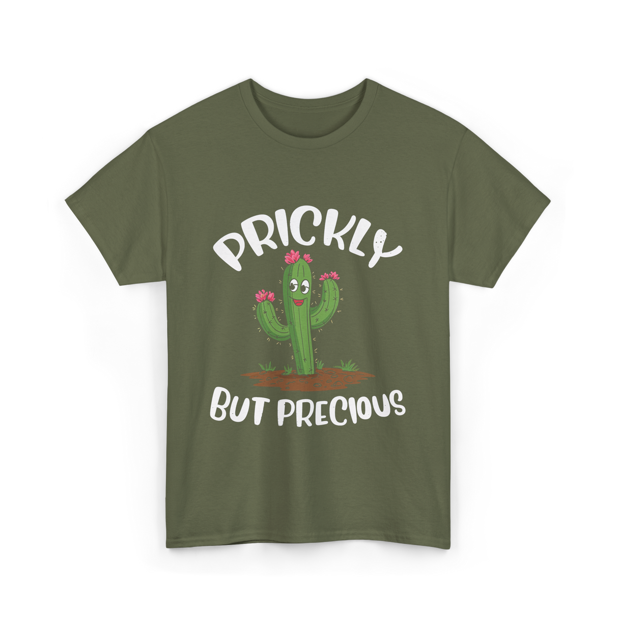 Prickly But Precious Cactus T-Shirt - Military Green