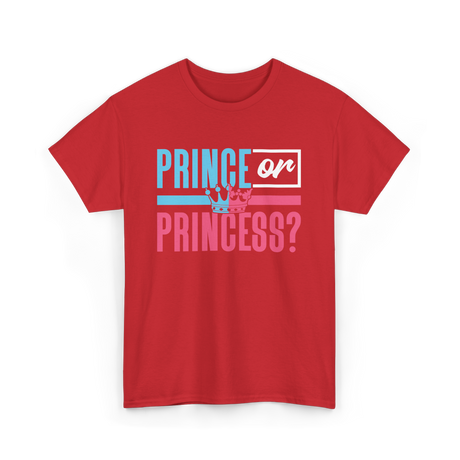 Prince or Princess Pregnancy Reveal T-Shirt - Red