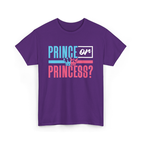 Prince or Princess Pregnancy Reveal T-Shirt - Purple