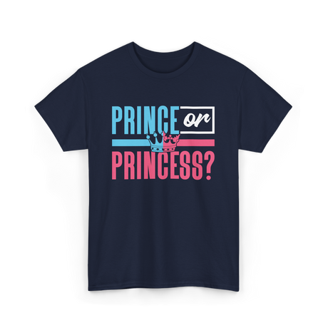 Prince or Princess Pregnancy Reveal T-Shirt - Navy