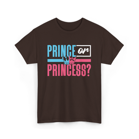 Prince or Princess Pregnancy Reveal T-Shirt - Dark Chocolate