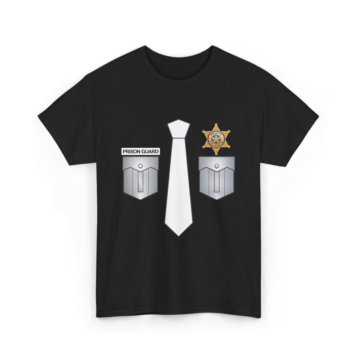 Prison Guard Costume Officer T-Shirt - Black