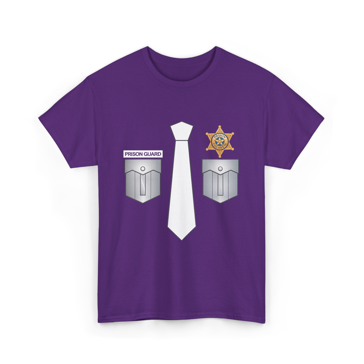 Prison Guard Costume Officer T-Shirt - Purple