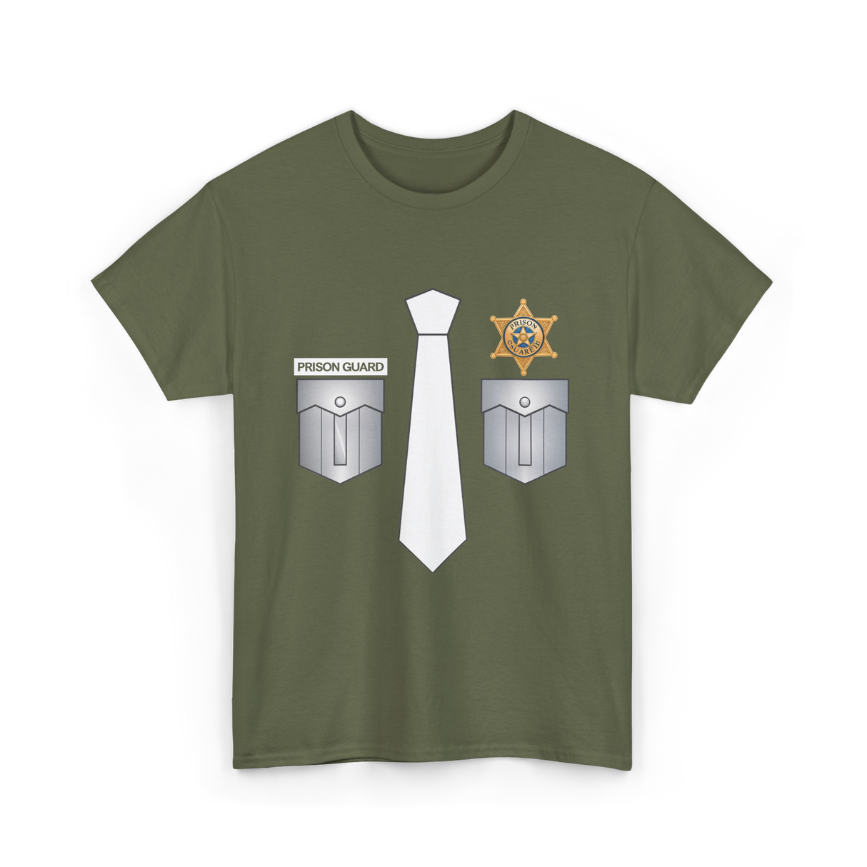 Prison Guard Costume Officer T-Shirt - Military Green