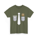 Prison Guard Costume Officer T-Shirt - Military Green