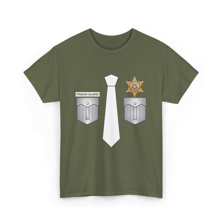 Prison Guard Costume Officer T-Shirt - Military Green