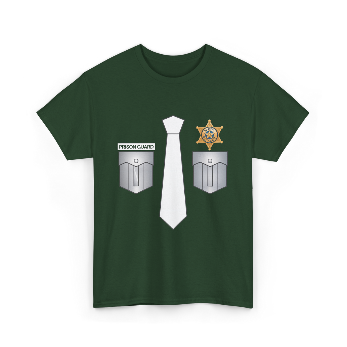 Prison Guard Costume Officer T-Shirt - Forest Green