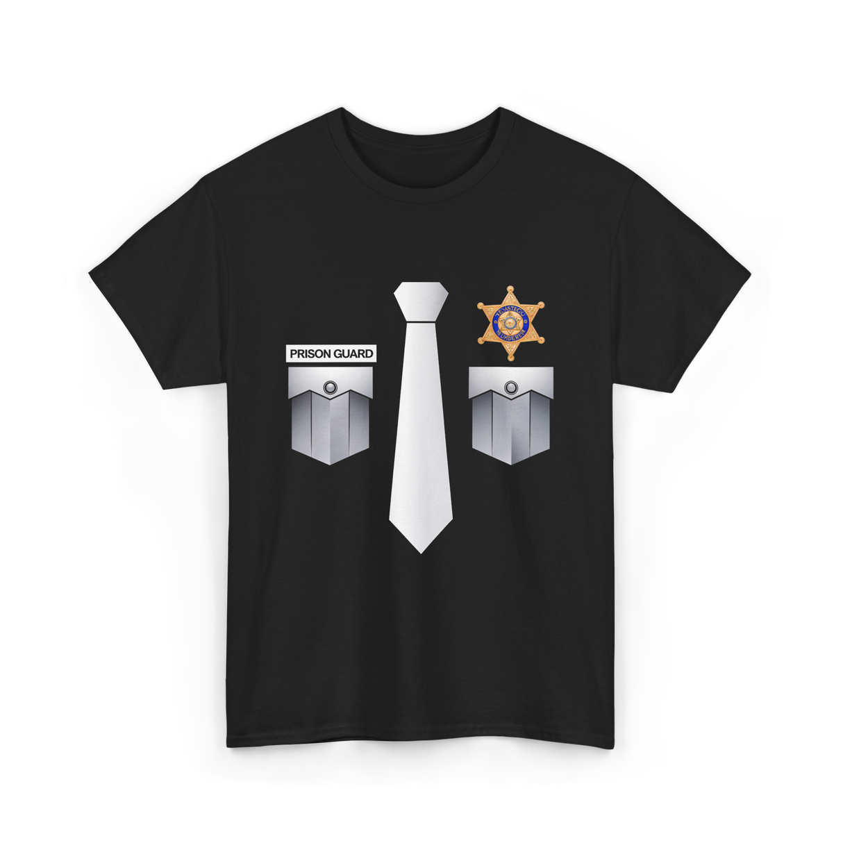 Prison Guard Police Officer T-Shirt - Black