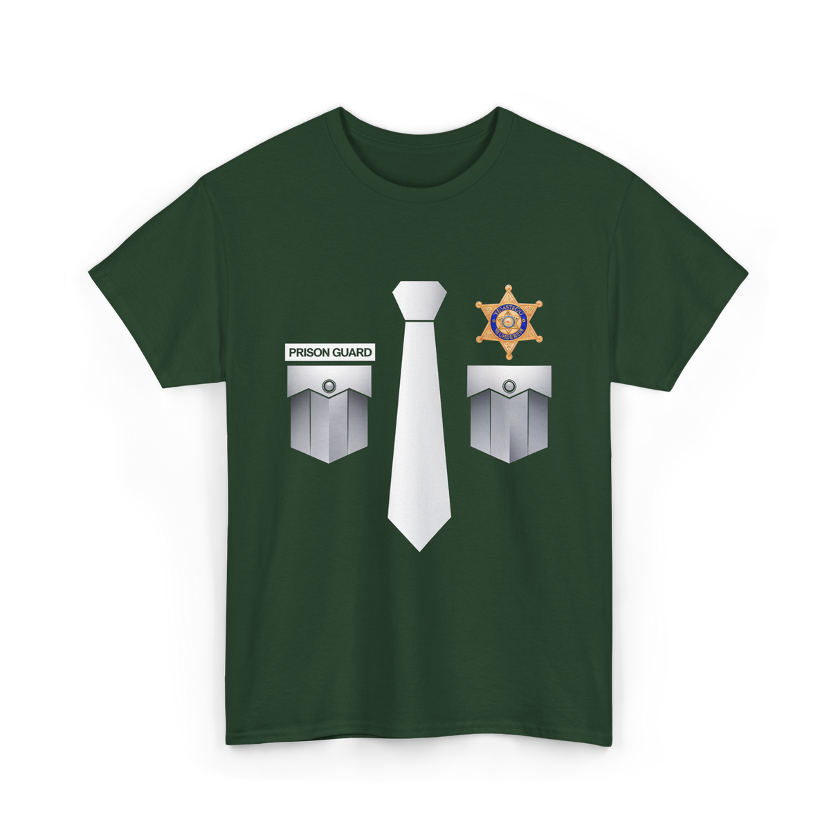 Prison Guard Police Officer T-Shirt - Forest Green