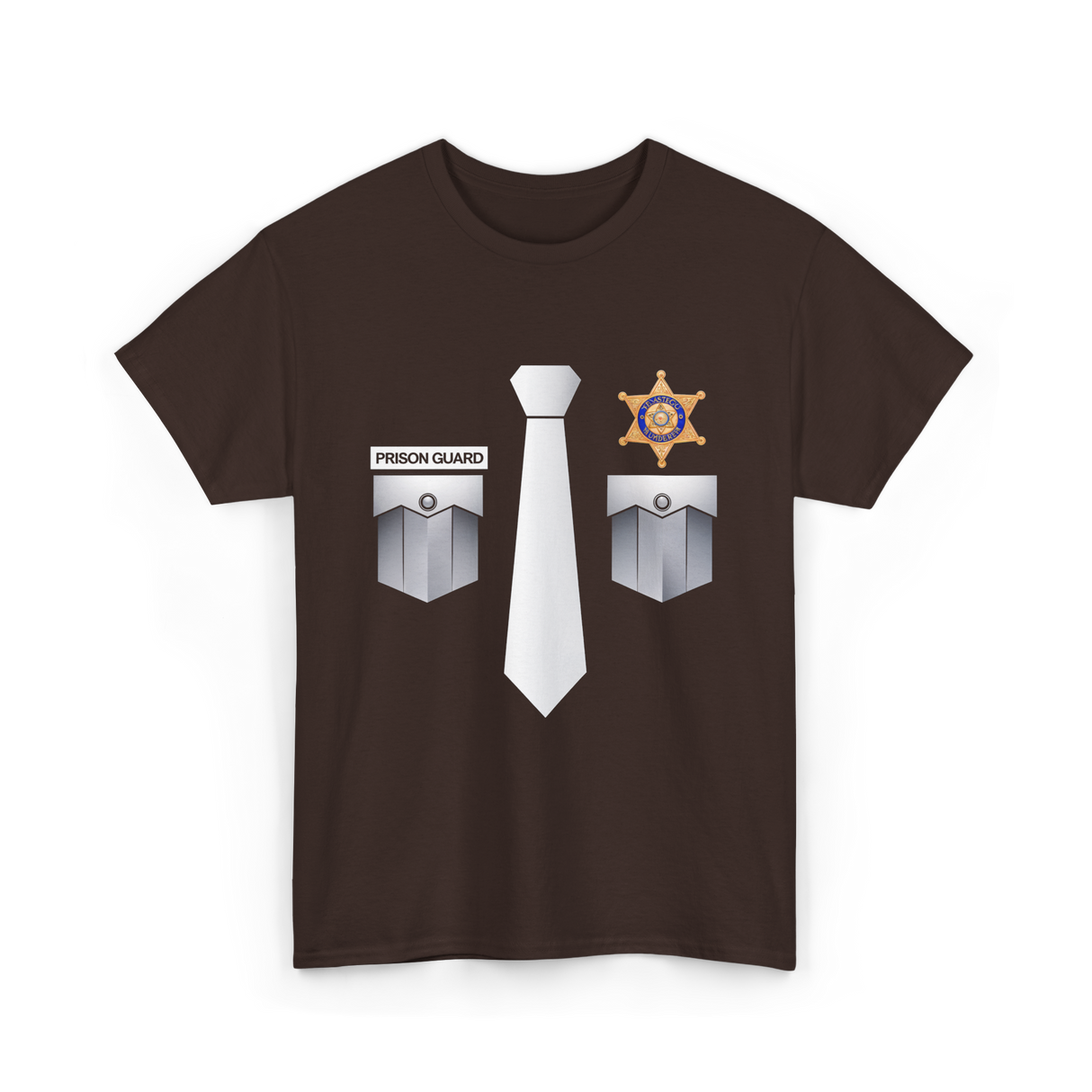 Prison Guard Police Officer T-Shirt - Dark Chocolate