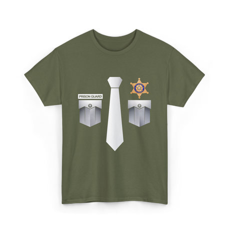 Prison Guard Police Officer T-Shirt - Military Green