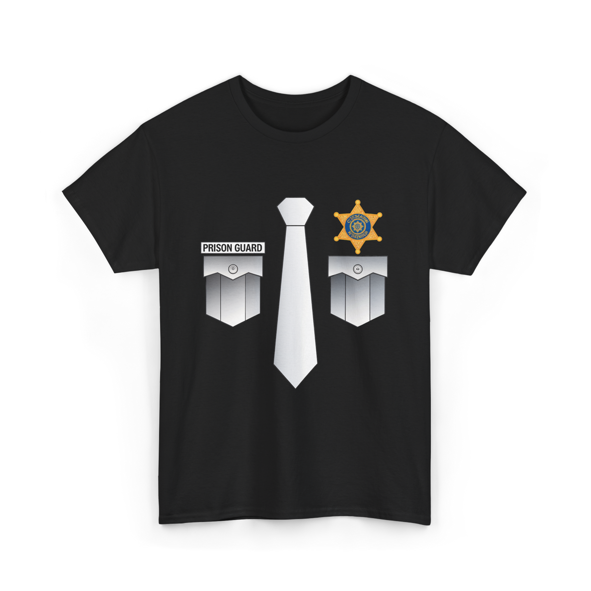 Prison Guard Uniform Guard T-Shirt - Black