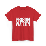 Prison Warden Law Enforcement Officer T-Shirt - Red