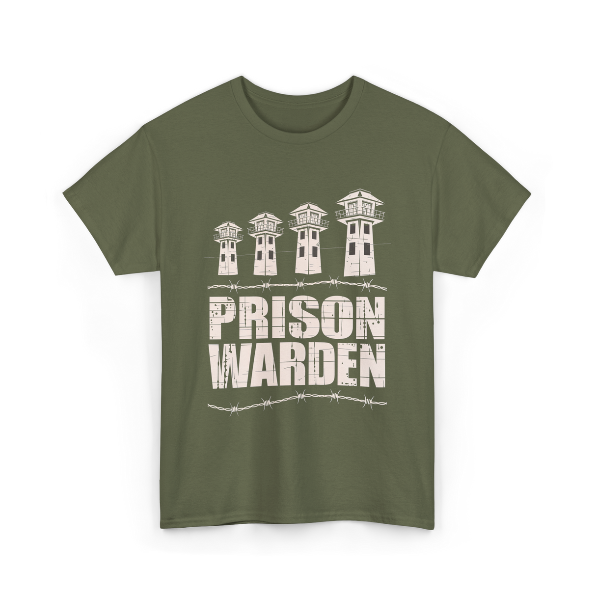 Prison Warden Prison Guard T-Shirt - Military Green