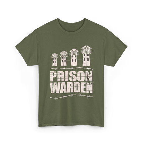 Prison Warden Prison Guard T-Shirt - Military Green