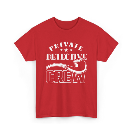 Private Detective Crew Investigator T-Shirt - Red