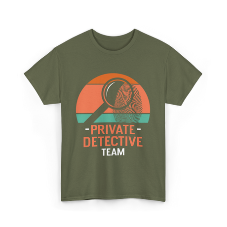 Private Detective Team Investigation T-Shirt - Military Green