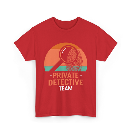 Private Detective Team Investigation T-Shirt - Red