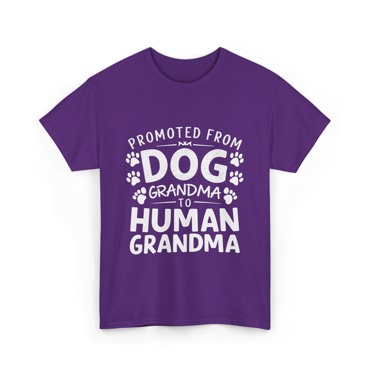 Promoted From Dog Grandma Human Grandma T-Shirt - Purple