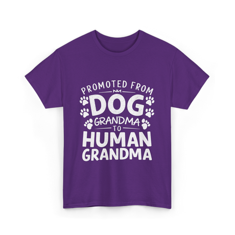 Promoted From Dog Grandma Human Grandma T-Shirt - Purple