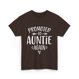 Promoted to Auntie Again Aunt T-Shirt - Dark Chocolate