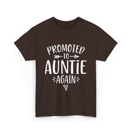 Promoted to Auntie Again Aunt T-Shirt - Dark Chocolate