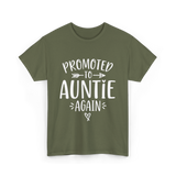 Promoted to Auntie Again Aunt T-Shirt - Military Green