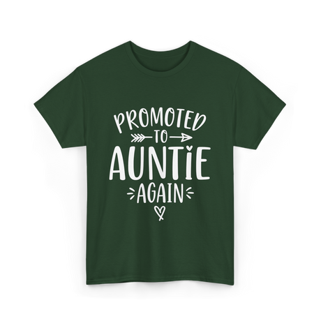 Promoted to Auntie Again Aunt T-Shirt - Forest Green