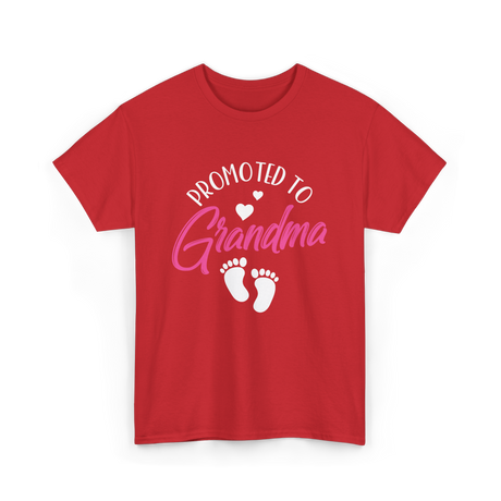 Promoted To Grandma Grandparent T-Shirt - Red