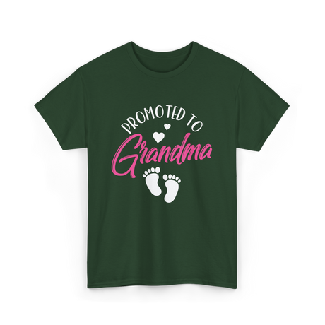 Promoted To Grandma Grandparent T-Shirt - Forest Green