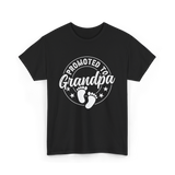 Promoted To Grandpa Grandparent T-Shirt - Black