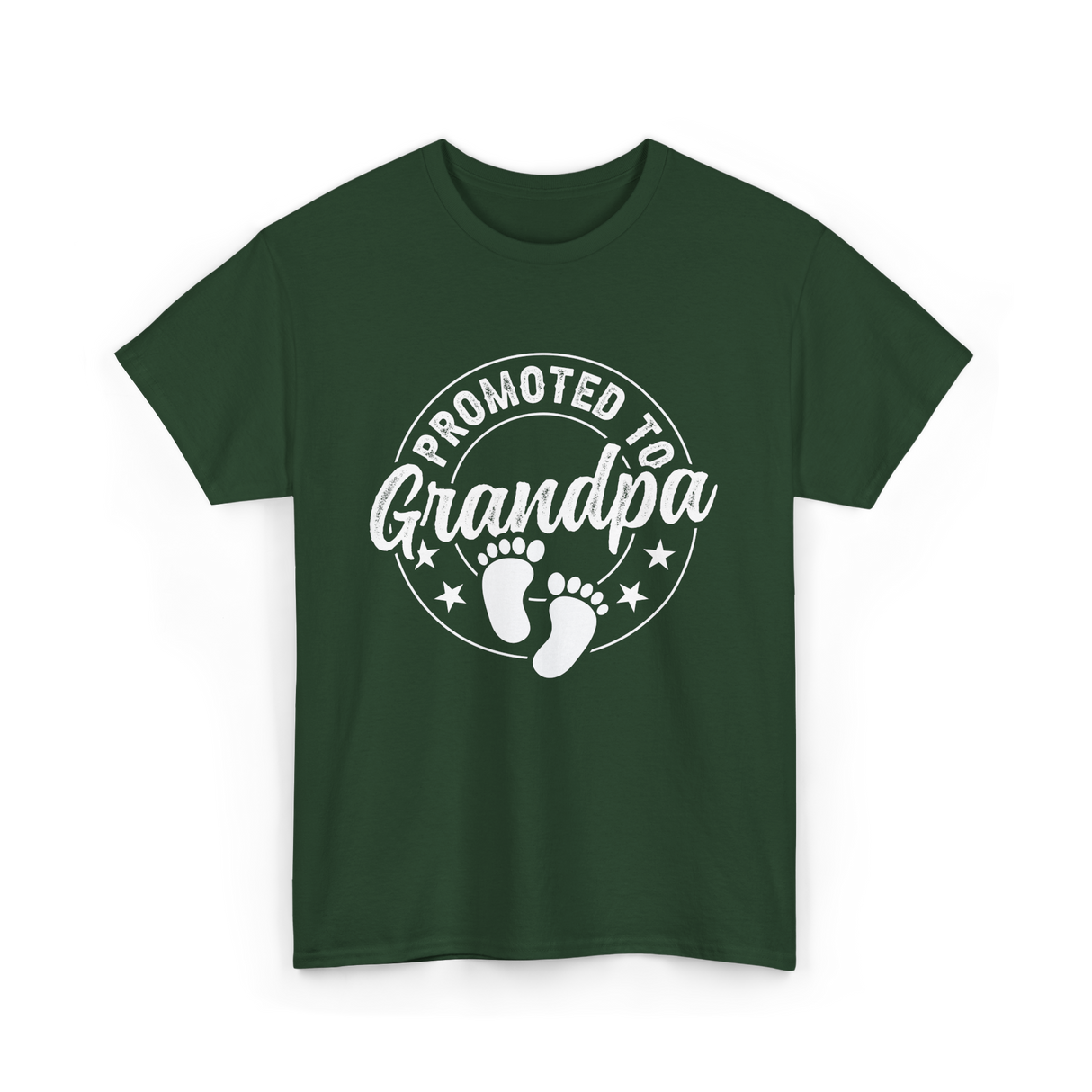 Promoted To Grandpa Grandparent T-Shirt - Forest Green