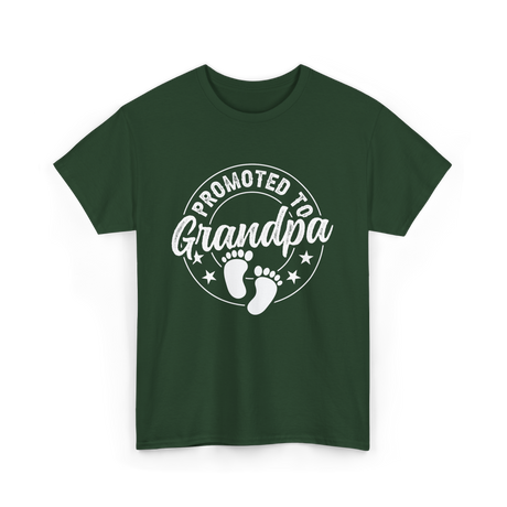 Promoted To Grandpa Grandparent T-Shirt - Forest Green