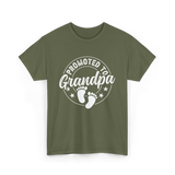 Promoted To Grandpa Grandparent T-Shirt - Military Green