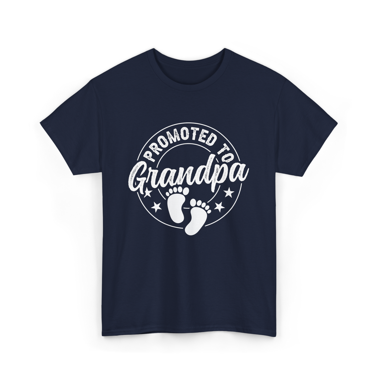 Promoted To Grandpa Grandparent T-Shirt - Navy