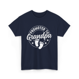 Promoted To Grandpa Grandparent T-Shirt - Navy