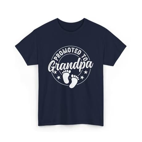 Promoted To Grandpa Grandparent T-Shirt - Navy