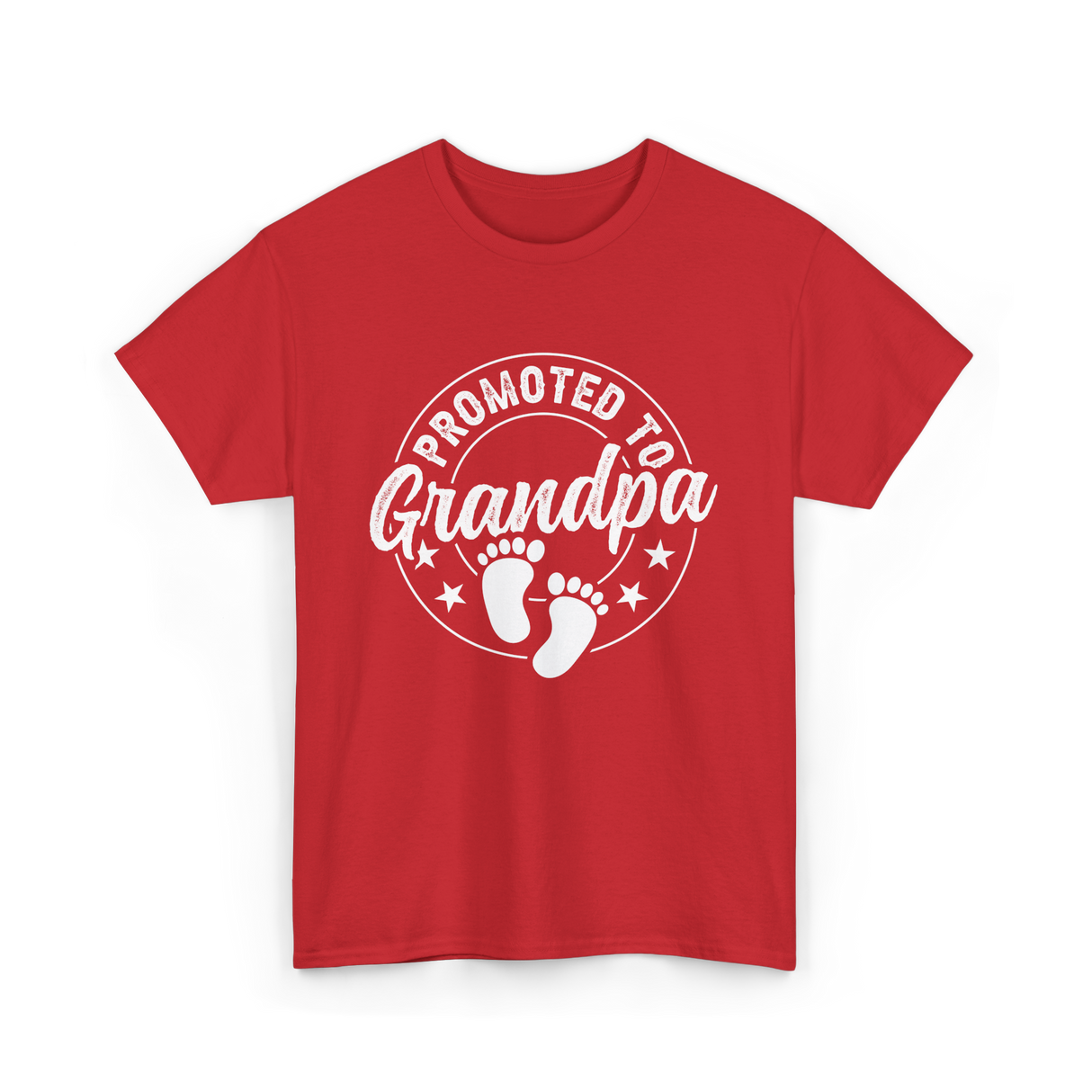 Promoted To Grandpa Grandparent T-Shirt - Red