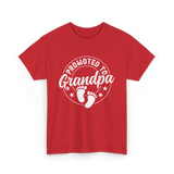 Promoted To Grandpa Grandparent T-Shirt - Red